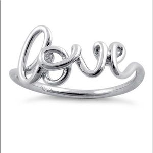 Cute 925 Sterling Silver Love Ring Minimalist